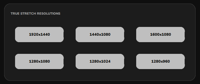 True stretch resolution presets in SnapRes